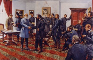 Confederate last stand… Quand s’est achevée la guerre de Sécession ? Vincent Bernard Lee-surrenders-at-appomattox